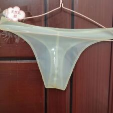 UK Men's Transparent Latex Underwear Thong Rubber Briefs Handmade Fetish 0.4mm