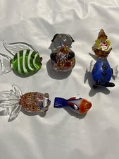5 figurines en verre soufflé
