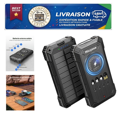 Batterie externe solaire - batterie,