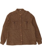 ROSIER Womens Overshirt Shirt EU 44 XL Brown Flecked Wool AD05