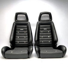 【1 PAIR】AUTHENTIC RECARO LXB BLACK RETRO AMBLA LEATHER【US LOCATION ➞ NO CUSTOMS】