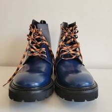 Paul Smith NEW Men's Shoe Blue Leather Farley Lace Up Boots  Size US10 EU 43