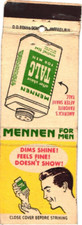 Mennen For Men America's Favorite After Shave Talc Vintage Matchbook Cover