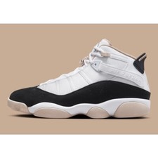 Nike Air Jordan 6 Rings White Fossil Stone Black 322992-112 Retro Mens Sz 13