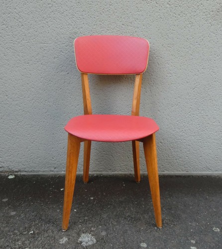 Chaise vintage rouge années - chaise,