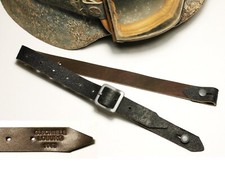 JUGULAIRE CASQUE ALLEMAND WW2 "G.SCHIELE LOBURG 1942" cuir brun, boucle acier