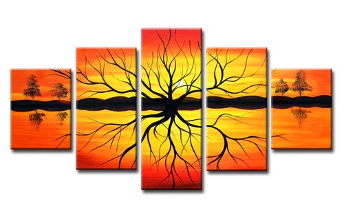 Tableau sur toile arbre peint - toile,