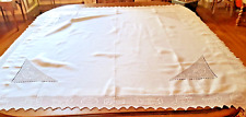 Early 20th Century Cotton Nets Embroidered Tablecloth - 123cm x 129cm