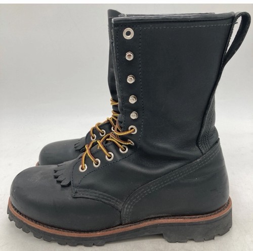 Red wings black leather work - red,