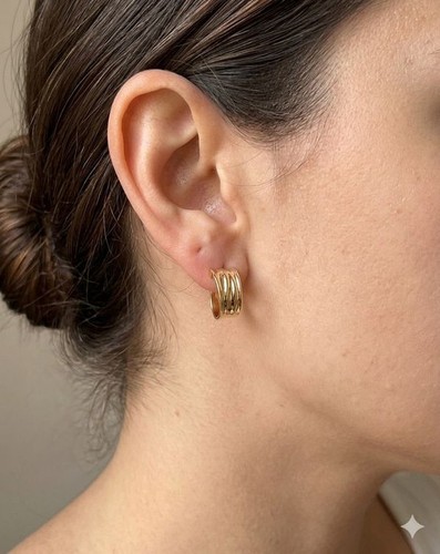 Paire boucles oreilles or - d'oreilles,