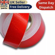 25m Rouge Vinyle Réfléchissant Bande (ECE104) pour Camions,Camion,Remorques,Vans