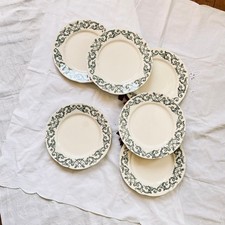Lot de 6 assiettes dessert terre de fer Longchamp modèle Trévise vert  ACC-7463