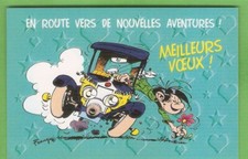 FRANQUIN postcard 9 x 13 cms drawing Gaston Lagaffe HAPPY YEAR wishes