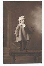 BP005 Vintage Photo Card RPPC Child on Table Cane Fashion Fashion