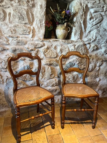 Paire chaises cannées - de,