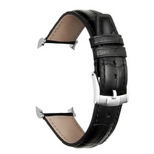 Bracelet montre de luxe PL 22 et 20 mm noir beige cuir italien fermeture fabrication suisse