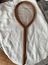 Ancienne Raquette Jeu de pomme ou de tennis en bois et boyaux