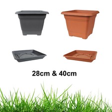 Jardin Bac à Plantes Pot de Fleurs + dessous De - Taille & Couleur au Choix