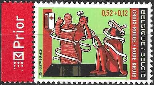 Timbre croix rouge belgique - timbre,
