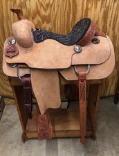 Western Leather Saddle Wade A Fork Premium Roping Ranch Work Horse Saddle..