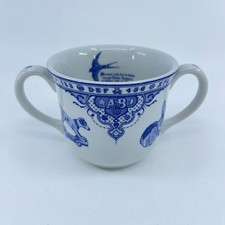 spode edwardian childhood mug double handled blue abc design & animal motifs