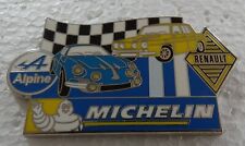 RARE BEAUTIFUL PIN'S ALPINE A 110 BERLINETTE RENAULT 8 R8 MICHELIN DOUBLE FASTENER