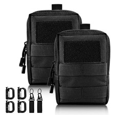 Sac Tactique, 2 Pack Sacoche Tactique mit 4 Karabiner, Sac Banane aus 600D-Ox...