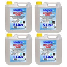 Eau Distillée 4 x 5 Litre Bidon Entmineralisiert pour Labor Batteries A
