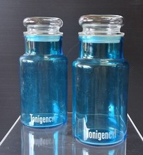 2 pots en verre publicitaire