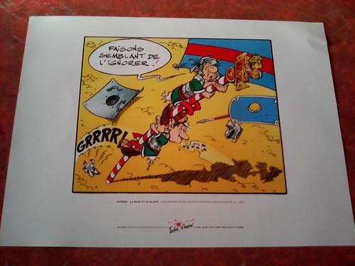 Sérigraphie astérix rose - sérigraphie,