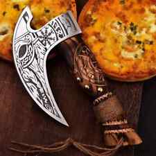 Multipurpose Viking Pizza Axe with Sheath Viking Butcher Axe Viking Pizza Cutter