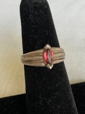 BOMA 925 Sterling Silver garnet ring size 5.25 Vintage Estate jewelry