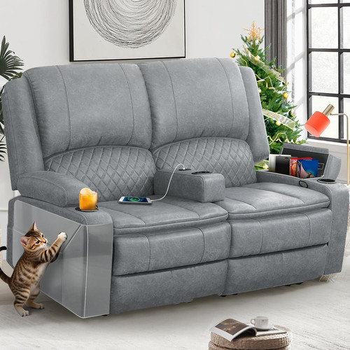 Gray recliner loveseat - recliner,