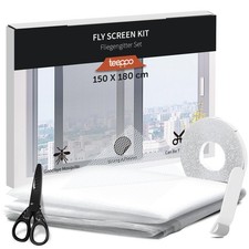 Moustiquaire Fenêtre 150x180 cm sans Perçage - Toile Moustiquaire Auto-Adhési...