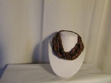 multi row faux amber necklace