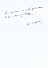 Michel HOUELLEBECQ - Signed Autograph Aphorism - Elementary Particles