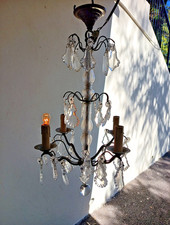 ancien lustre en bronze garni