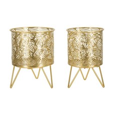 Lot de 2 Cache-Pots Design "Naty" 20cm Or