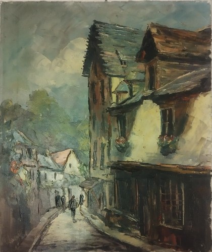 Tableau ancien huile sur toile - tableau,