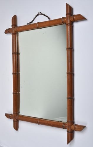Ancien miroir façon - miroir, bambou