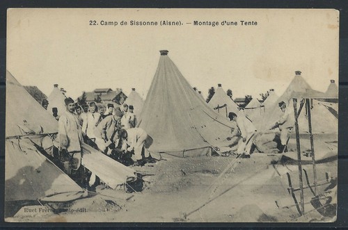 Cpa militaire montage - militaire, d'une
