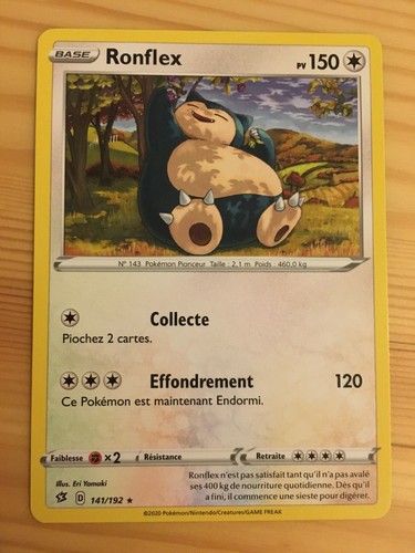 Carte pokémon rare ronflex - pokémon,