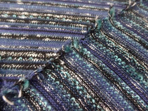 Tissu maille tricot ton bleu - tricot,