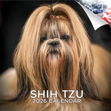 Shih Tzu Dog Breed Calendar 2026 FULL SIZE 12x24 Made in USA