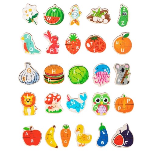 Puzzle éducatif abc bois - abc, en