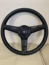 NARDI MONACO 3 360mm Black 3-Spoke Steering Wheel w/ Hub Used Vintage F/S