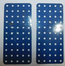 2 x PLAQUE SANS REBORDS 14x6cm réf 70 PIECE MECCANO ANNEES 70/80 BOITE 9X ET 10