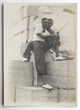 Two stylish young men, couple? belgians - old snapshot photo