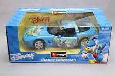2004 LJ333 BURAGO 1/18 Disney Collection Car Chevrolet Corvette Donald Blue