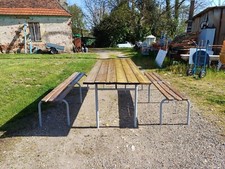 Industrial or Community Table with Benches